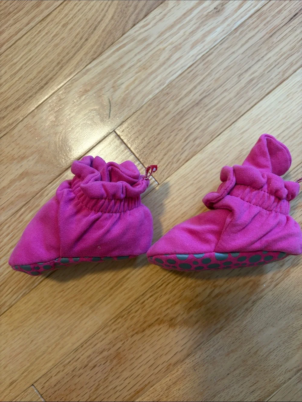 Organic Cotton Gripper Baby Bootie size 3-6m - Pink